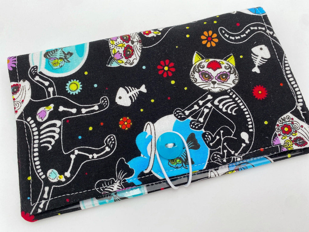 Duplicate Checkbook Cover, Pen Holder, Sugar Skulls Duplicate Checkbook Register, Duplicate Check Book Cover - Sugar Skulls Kitty