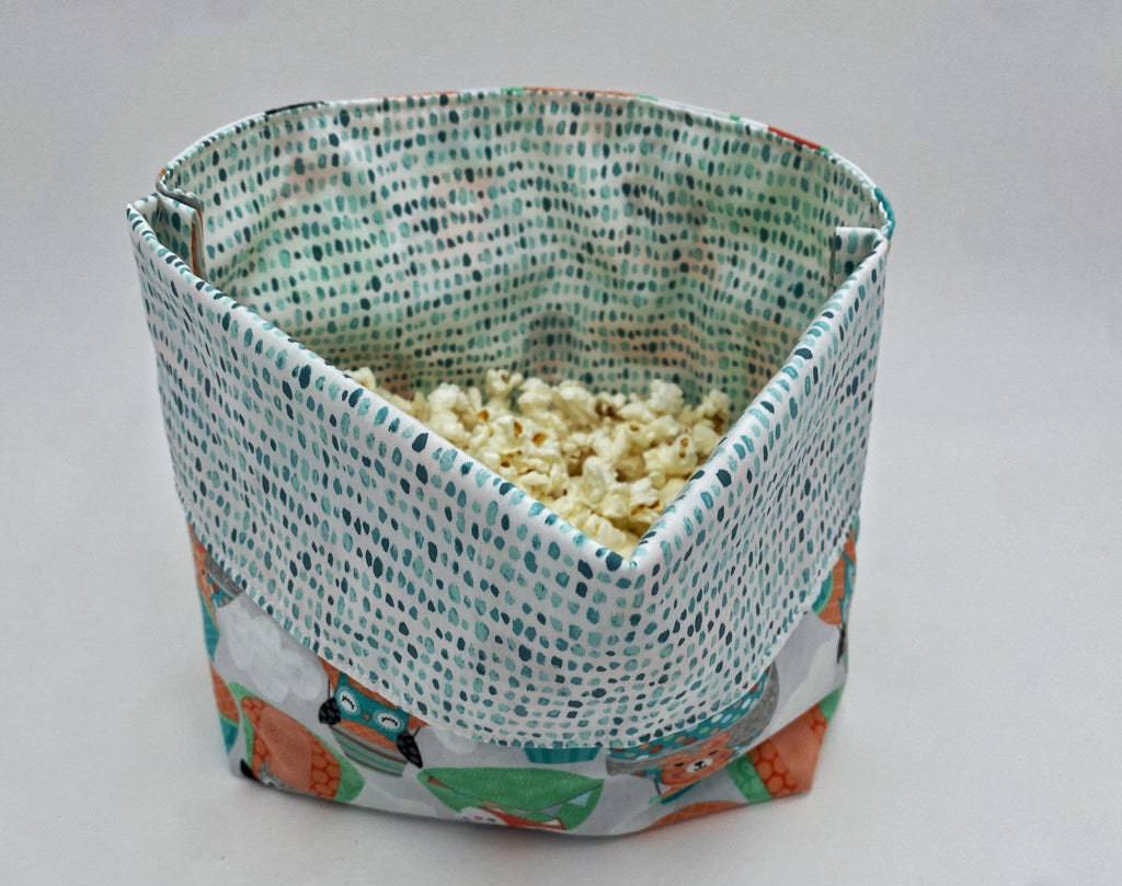 Reusable Popcorn Bag, Reusable Microwave Popcorn, Microwave Popcorn Cozy, Eco-Friendly Snack Holder - Animal Balloons