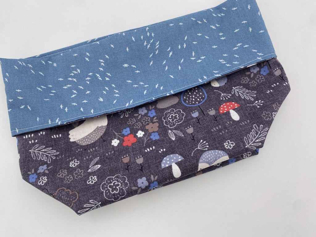 Reusable Popcorn Bag, Reusable Microwave Popcorn, Microwave Popcorn Cozy, Eco-Friendly Snack Holder - Faded Blue Animals