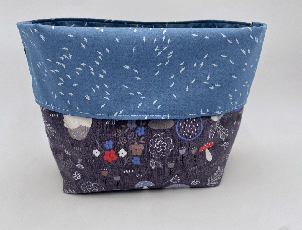 Reusable Popcorn Bag, Reusable Microwave Popcorn, Microwave Popcorn Cozy, Eco-Friendly Snack Holder - Faded Blue Animals