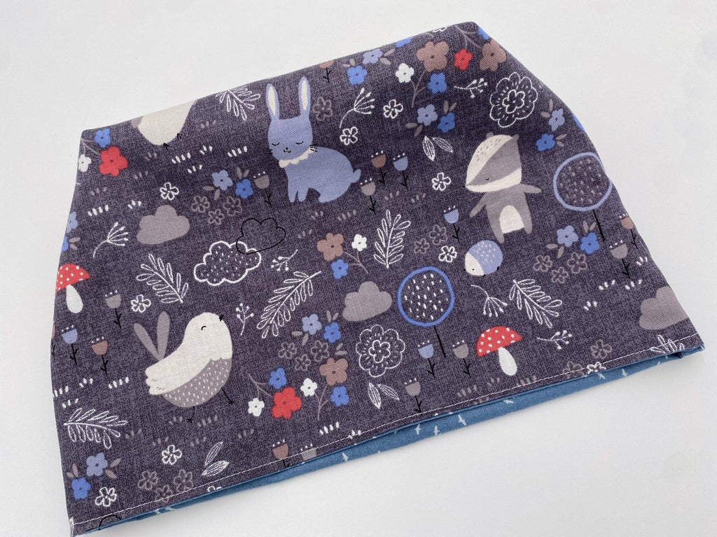 Reusable Popcorn Bag, Reusable Microwave Popcorn, Microwave Popcorn Cozy, Eco-Friendly Snack Holder - Faded Blue Animals