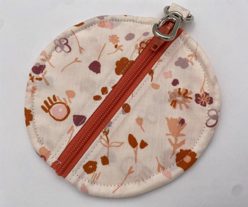 Ear Bud Pouch, Lens Cap Holder, Pacifier Pouch, Headphone Pouch, Earbud Case, Earpod Case, Paci Pod - Cream Floral