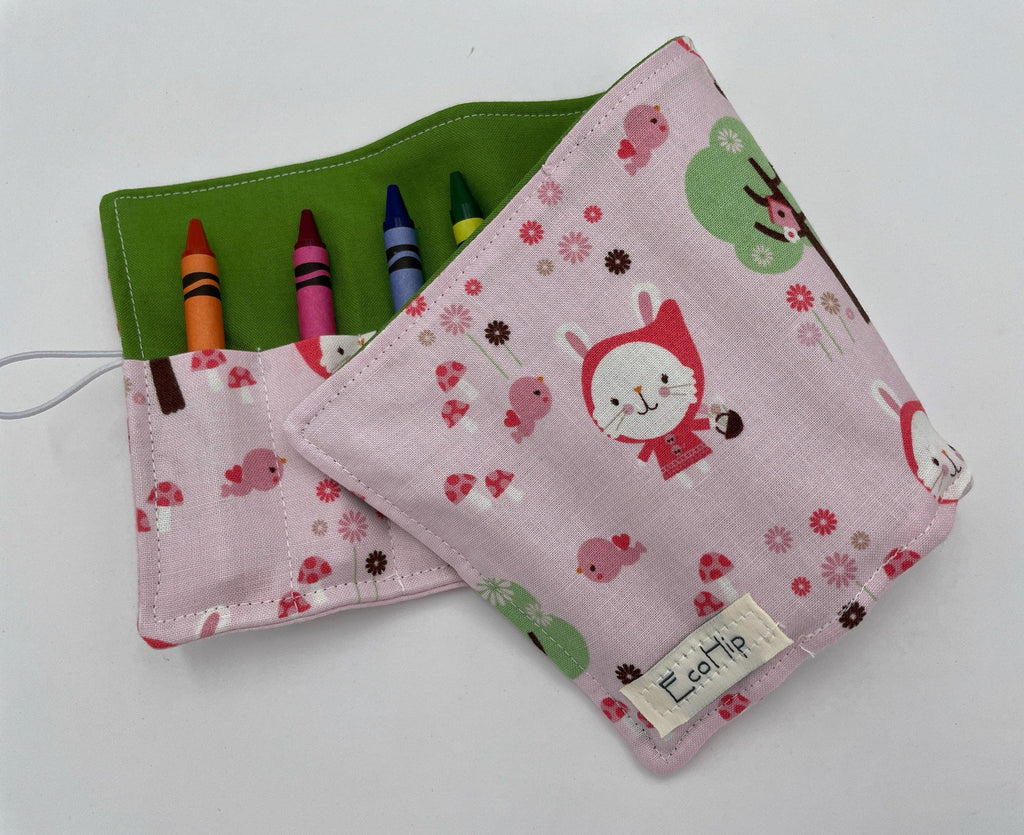 Unicorn Crayon Roll, Crayon Caddy, Gift for Toddlers, Party Favor, Girl's Crayon Case, Stocking Stuffer, Riding Hood in the Forest