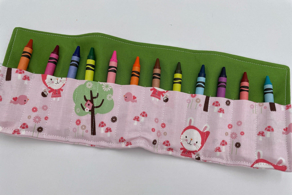 Unicorn Crayon Roll, Crayon Caddy, Gift for Toddlers, Party Favor, Girl's Crayon Case, Stocking Stuffer, Riding Hood in the Forest