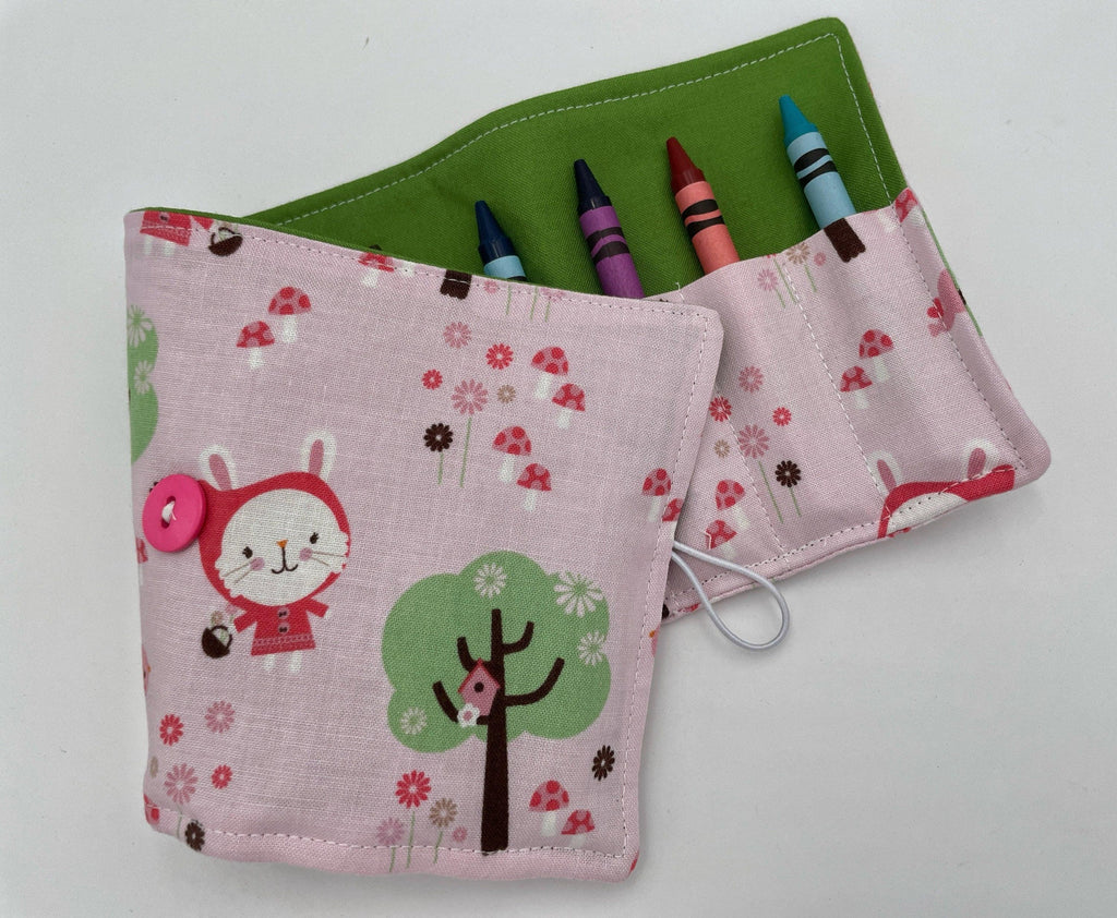 Unicorn Crayon Roll, Crayon Caddy, Gift for Toddlers, Party Favor, Girl's Crayon Case, Stocking Stuffer, Riding Hood in the Forest