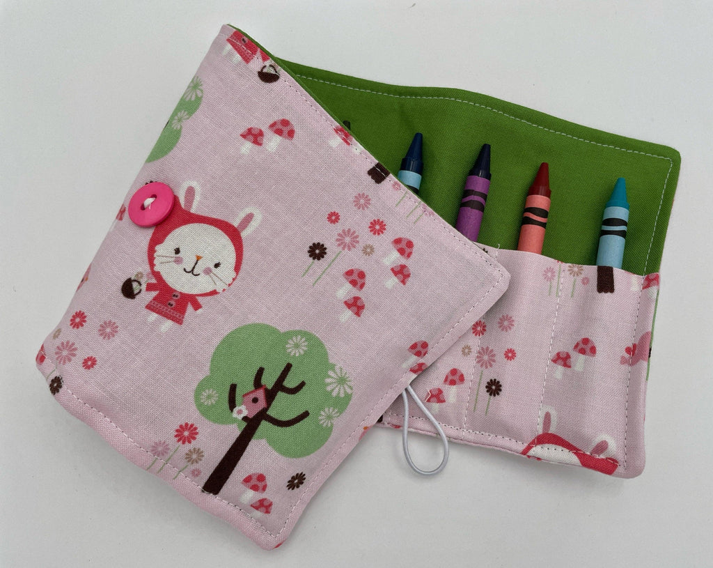 Unicorn Crayon Roll, Crayon Caddy, Gift for Toddlers, Party Favor, Girl's Crayon Case, Stocking Stuffer, Riding Hood in the Forest