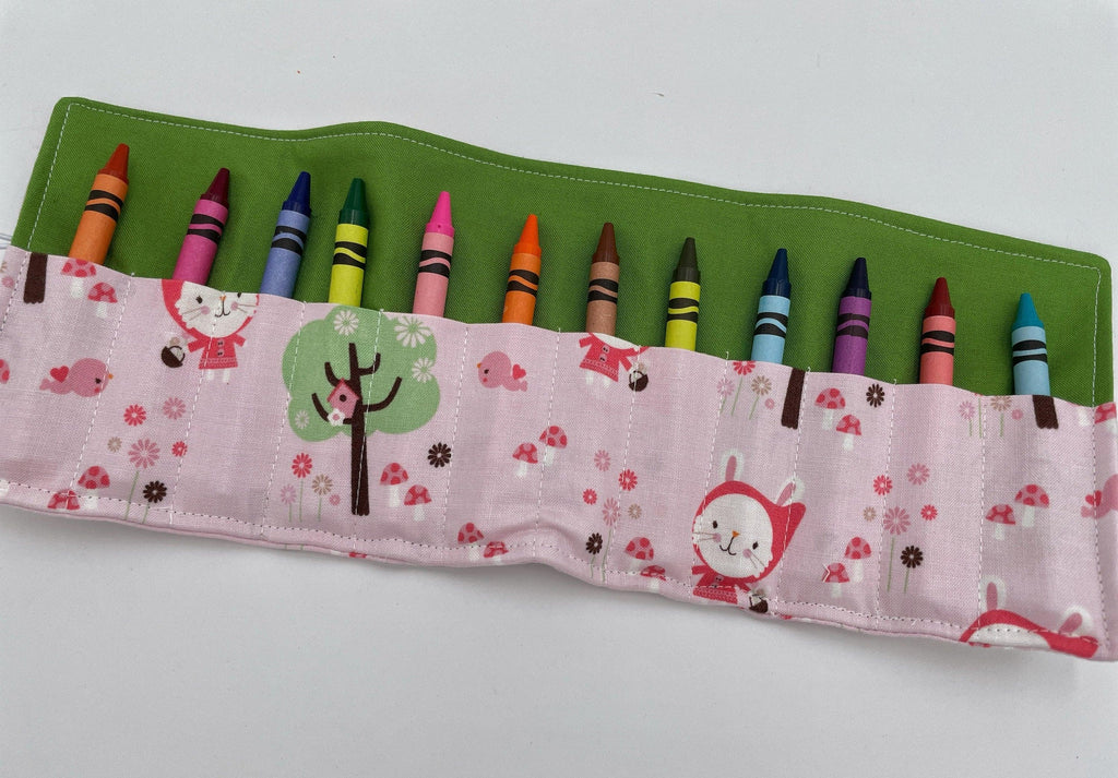 Unicorn Crayon Roll, Crayon Caddy, Gift for Toddlers, Party Favor, Girl's Crayon Case, Stocking Stuffer, Riding Hood in the Forest