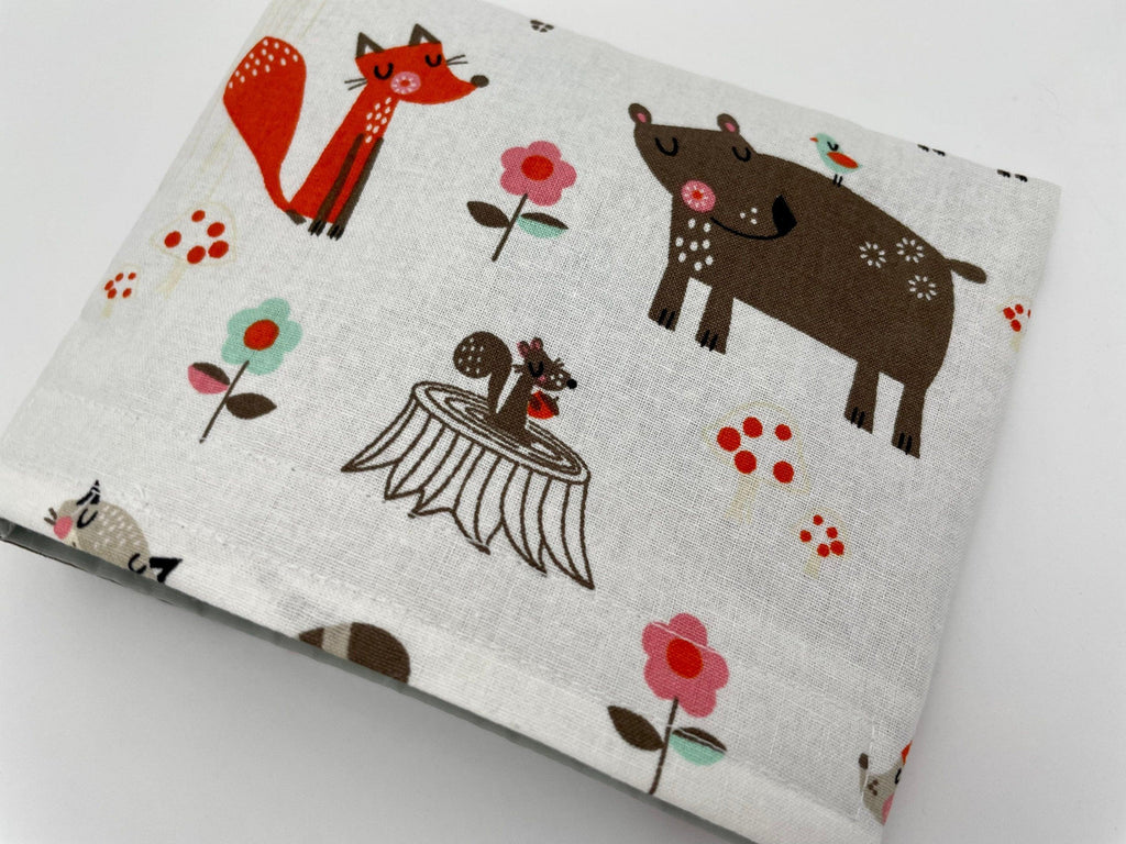 Reusable Snack Bag, Reusable Baggie, Animal Snack Bag, Owl Fabric Snack Bag, Reusable Fabric Snack Bag - Wild Animals Cream