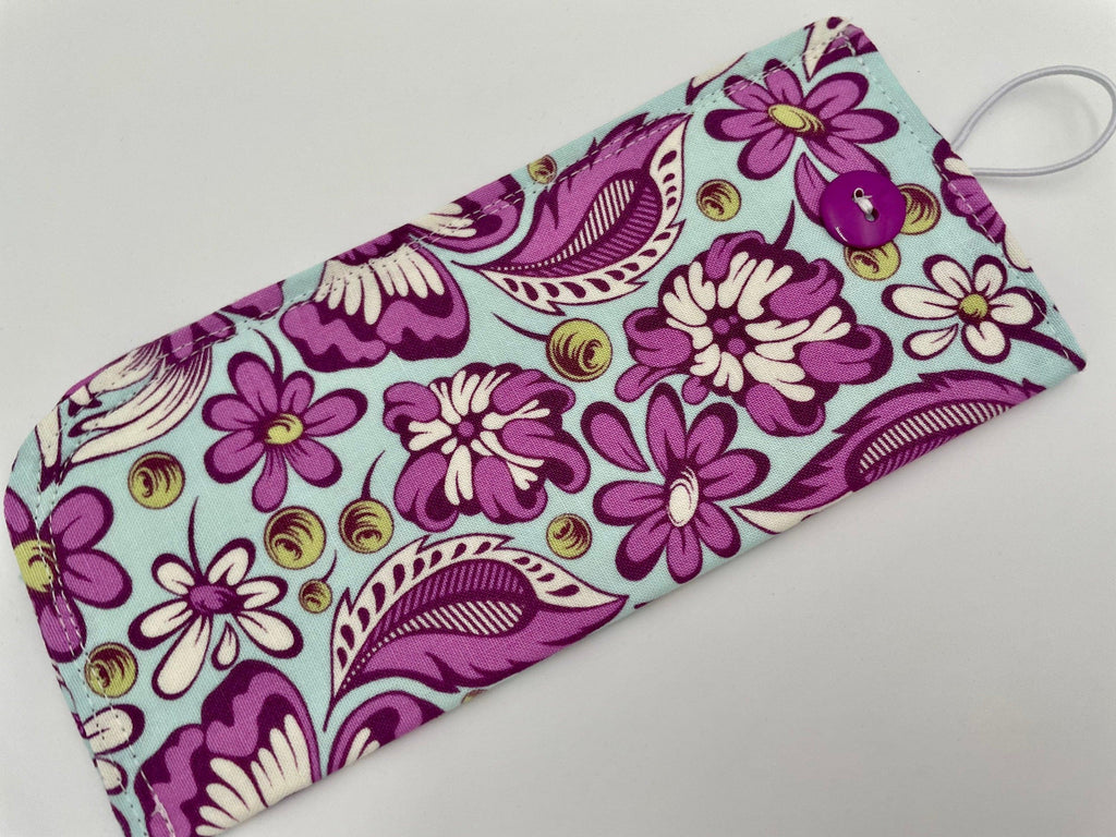 Fabric Eyeglass Case, Sunglass Sleeve, Soft Eyeglass Pouch, Eye Glasses Cover, Eyeglass Sleeve, Eye Glass Pouch - Purple Blue Swirls