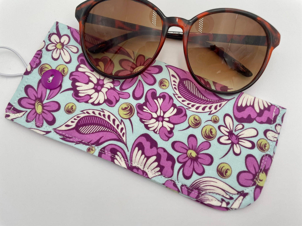 Fabric Eyeglass Case, Sunglass Sleeve, Soft Eyeglass Pouch, Eye Glasses Cover, Eyeglass Sleeve, Eye Glass Pouch - Purple Blue Swirls