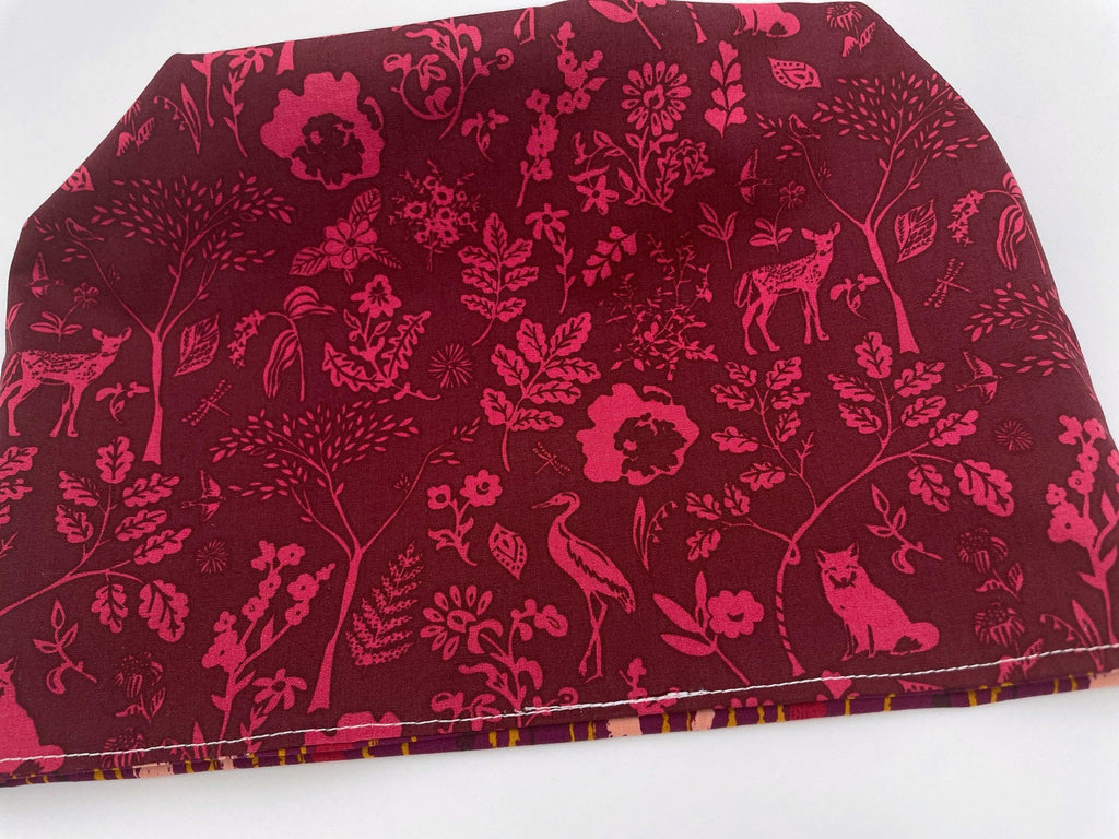 Reusable Popcorn Bag, Reusable Microwave Popcorn, Microwave Popcorn Cozy, Eco-Friendly Snack Holder - Forest Magenta