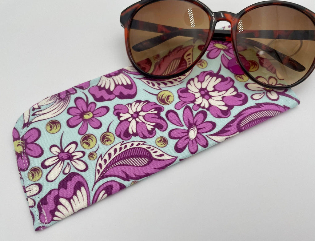 Fabric Eyeglass Case, Sunglass Sleeve, Soft Eyeglass Pouch, Eye Glasses Cover, Eyeglass Sleeve, Eye Glass Pouch - Purple Blue Swirls