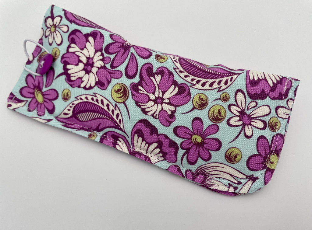 Fabric Eyeglass Case, Sunglass Sleeve, Soft Eyeglass Pouch, Eye Glasses Cover, Eyeglass Sleeve, Eye Glass Pouch - Purple Blue Swirls