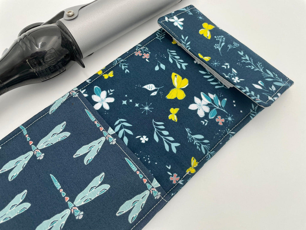 Blue Curling Iron Holder, Curling Iron Case, Flat Iron Holder, Flat Iron Case, Curling Iron Bag, Flat Iron Sleeve - Magical Gust Blue