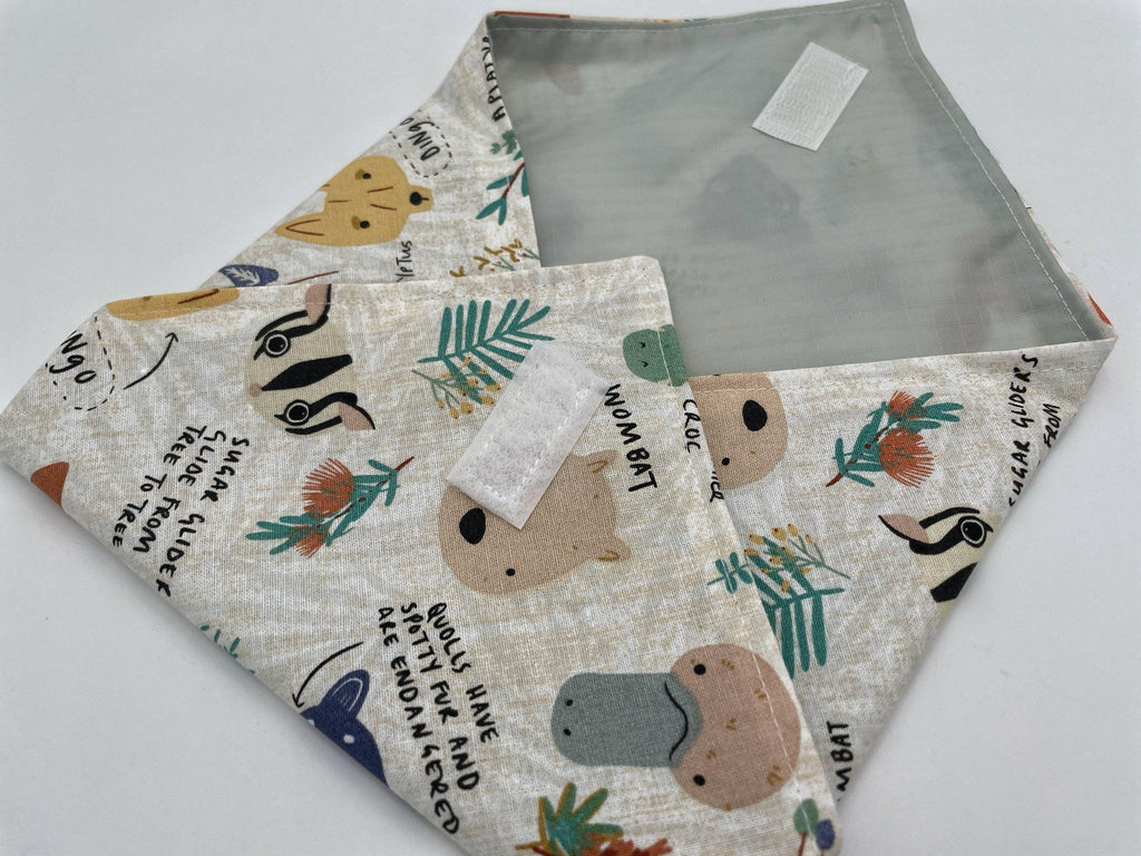 Reusable Sandwich Bag, Sandwich Wrap , Reusable Sandwich Mat, Sandwich Holder - Australian Animals