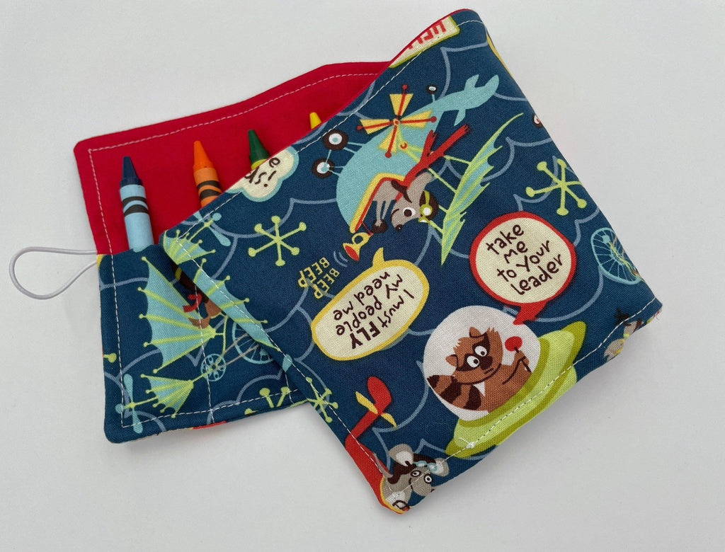 Dog Crayon Roll, Animal Crayon Caddy, Crayon Case, Balloon Crayon Wallet - Little Flyers