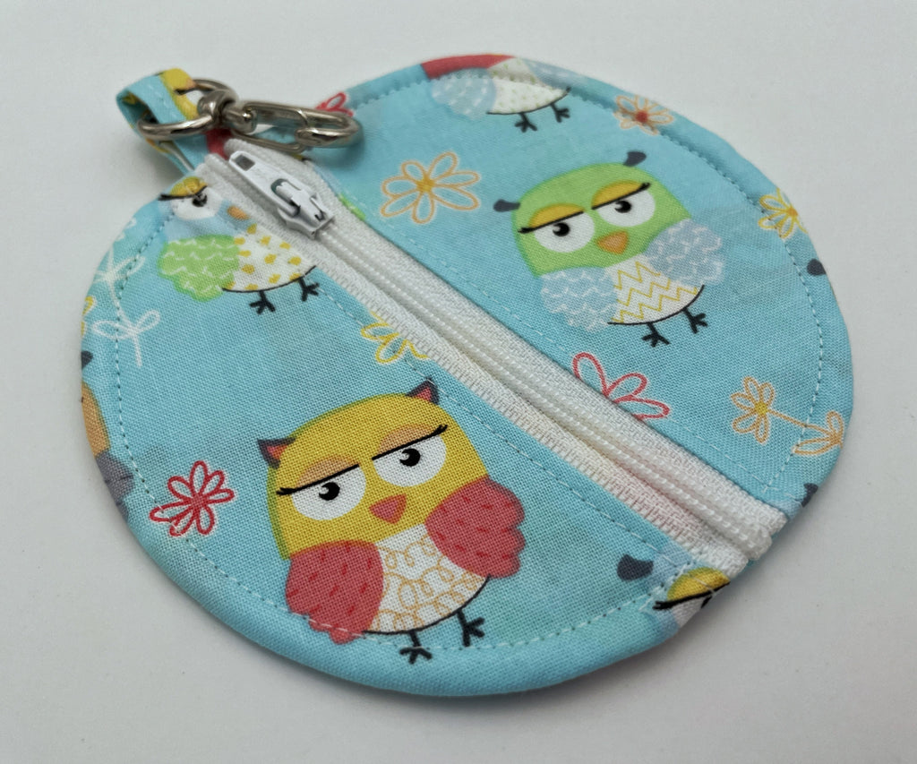 Ear Bud Pouch, Lens Cap Holder, Pacifier Pouch, Ear Bud Case, Ear Pod Case, Ear Pod Pouch, Ear-pod Holder, Coin Purse - Owl Friends