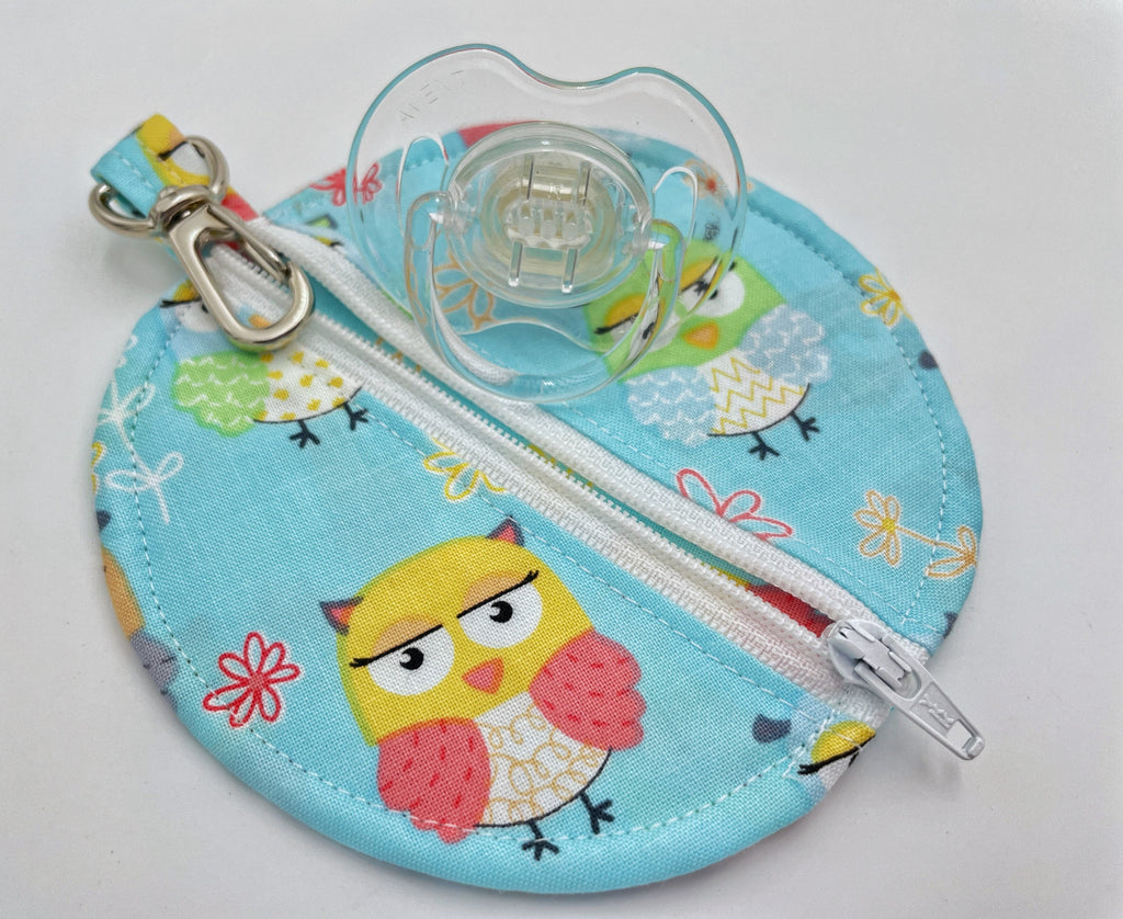 Ear Bud Pouch, Lens Cap Holder, Pacifier Pouch, Ear Bud Case, Ear Pod Case, Ear Pod Pouch, Ear-pod Holder, Coin Purse - Owl Friends