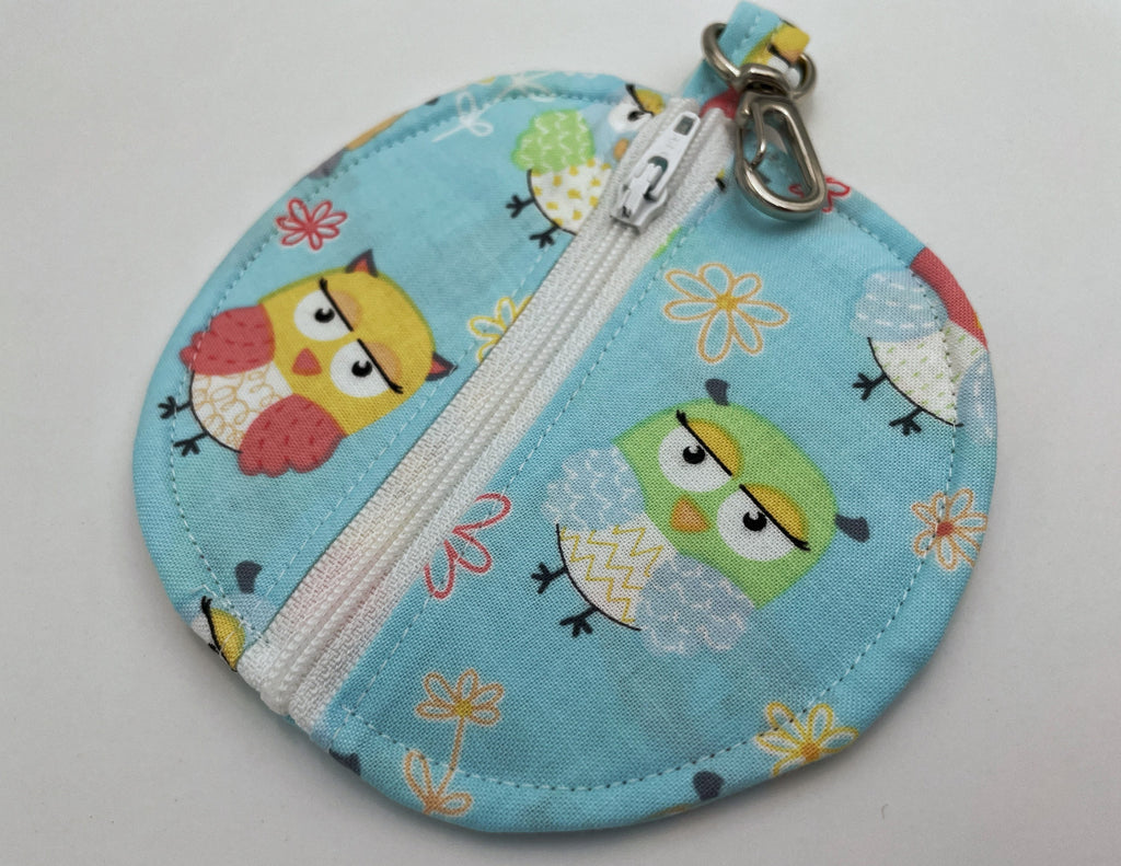 Ear Bud Pouch, Lens Cap Holder, Pacifier Pouch, Ear Bud Case, Ear Pod Case, Ear Pod Pouch, Ear-pod Holder, Coin Purse - Owl Friends