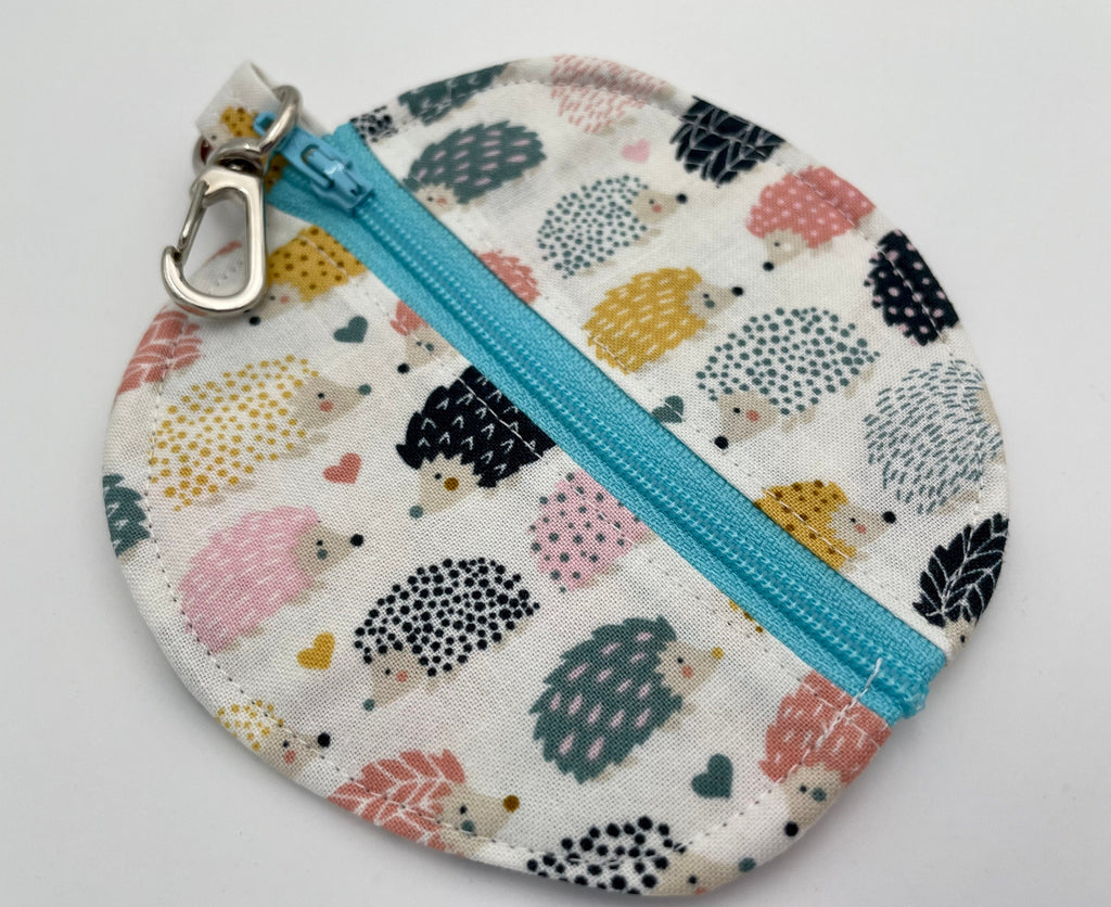 Ear Bud Pouch, Lens Cap Holder, Pacifier Pouch, Earbud Pouch, Earbud Case, Ear Pod Case, Paci Pod, EarPod Pouch - Hedgehogs