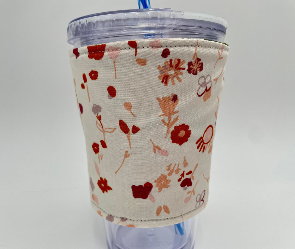 Reversible Coffee Cozy, Insulated Coffee Sleeve, Coffee Cuff, Iced Coffee Sleeve, Hot Tea Sleeve, Cold Drink Cup Cuff - Wild Animals