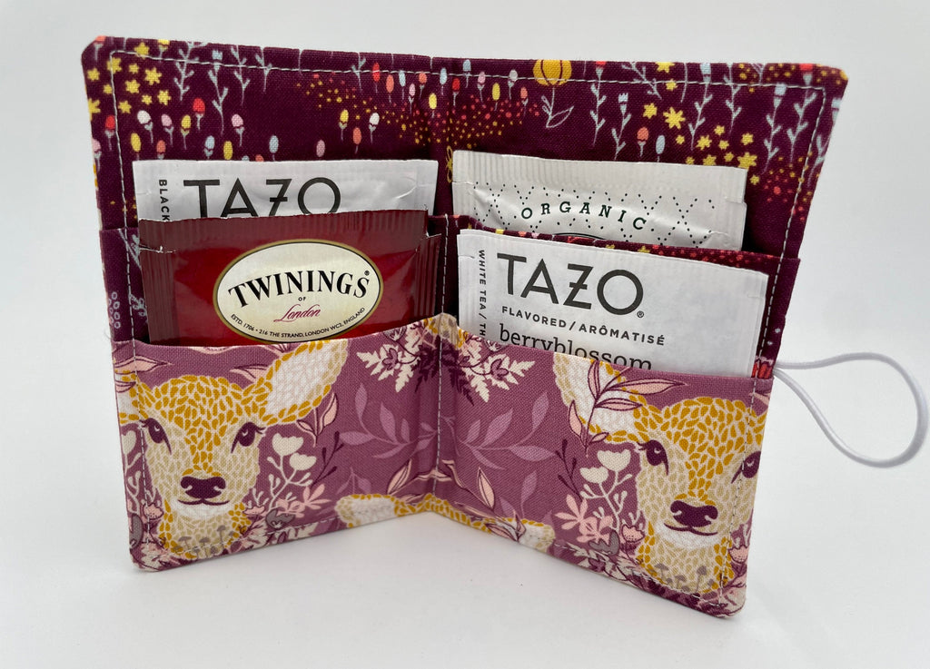 Purple Tea Wallet, Mermaid Tea Bag Holder, Tea Bag Wallet, Teabag Wallet, Teabag Holder, Tea Bag Cozy - Deer Ruby Purple