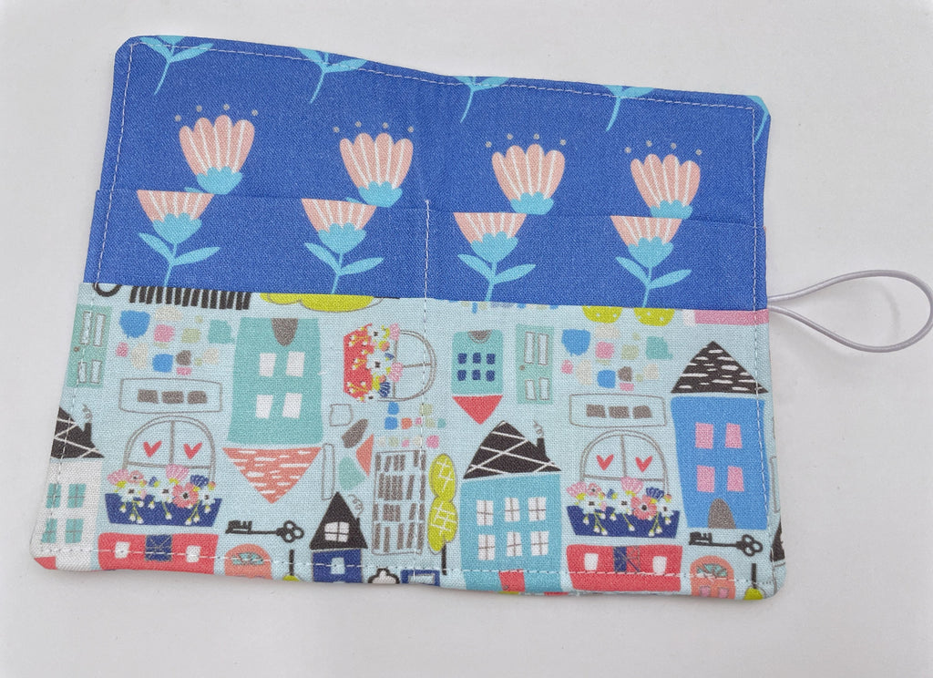 Tea Wallet, Tea Bag Holder, Tea Bag Wallet, Teabag Wallet, Teabag Holder, Tea Bag Cozy - Our Town Blue