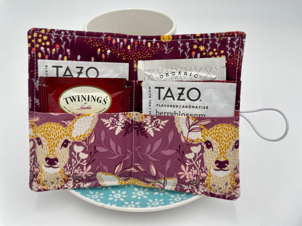 Purple Tea Wallet, Mermaid Tea Bag Holder, Tea Bag Wallet, Teabag Wallet, Teabag Holder, Tea Bag Cozy - Deer Ruby Purple