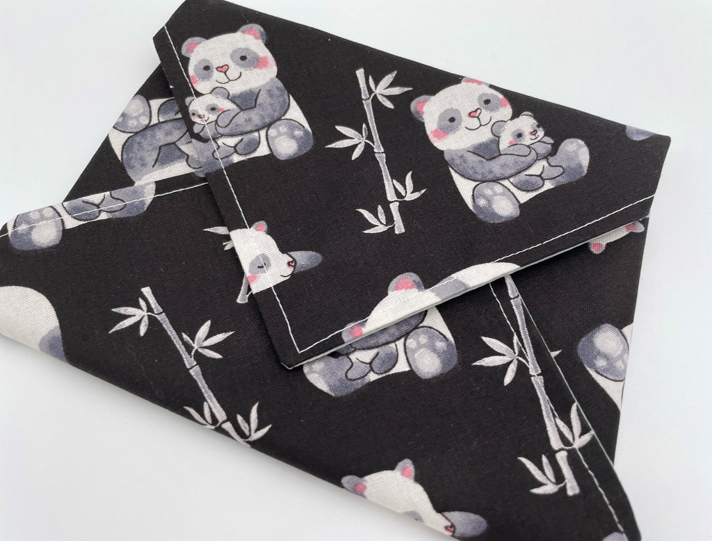 Reusable Sandwich Bag, Panda Baby Sandwich Wrap, Reusable Sandwich Mat - Panda Bear Family