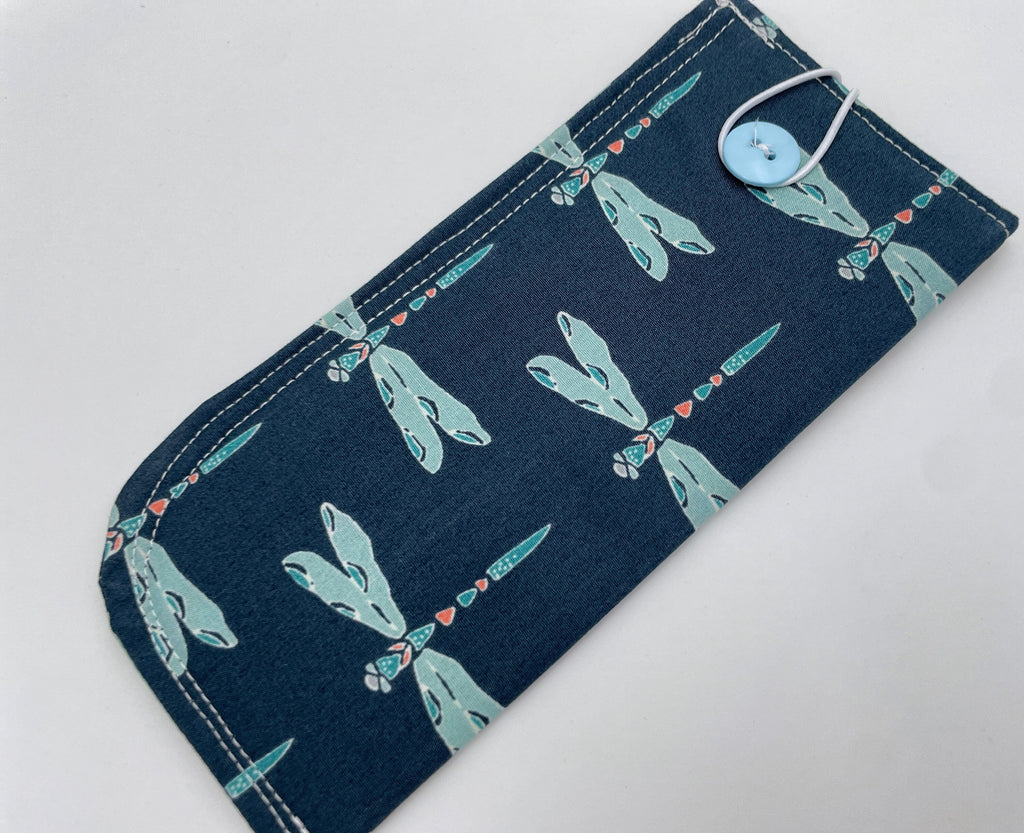 Fabric Eyeglass Case, Sunglasses Sleeve, Soft Eyeglass Pouch, Eye Glasses Pouch, Reading Glasses Case - Magical Gust Blue