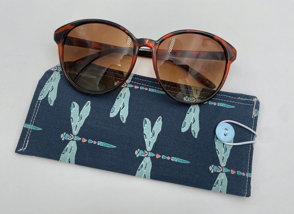 Fabric Eyeglass Case, Sunglasses Sleeve, Soft Eyeglass Pouch, Eye Glasses Pouch, Reading Glasses Case - Magical Gust Blue