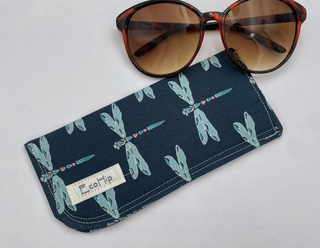 Fabric Eyeglass Case, Sunglasses Sleeve, Soft Eyeglass Pouch, Eye Glasses Pouch, Reading Glasses Case - Magical Gust Blue