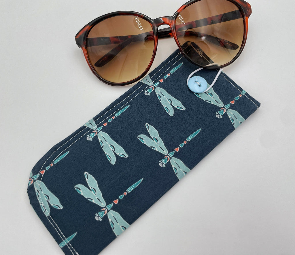 Fabric Eyeglass Case, Sunglasses Sleeve, Soft Eyeglass Pouch, Eye Glasses Pouch, Reading Glasses Case - Magical Gust Blue