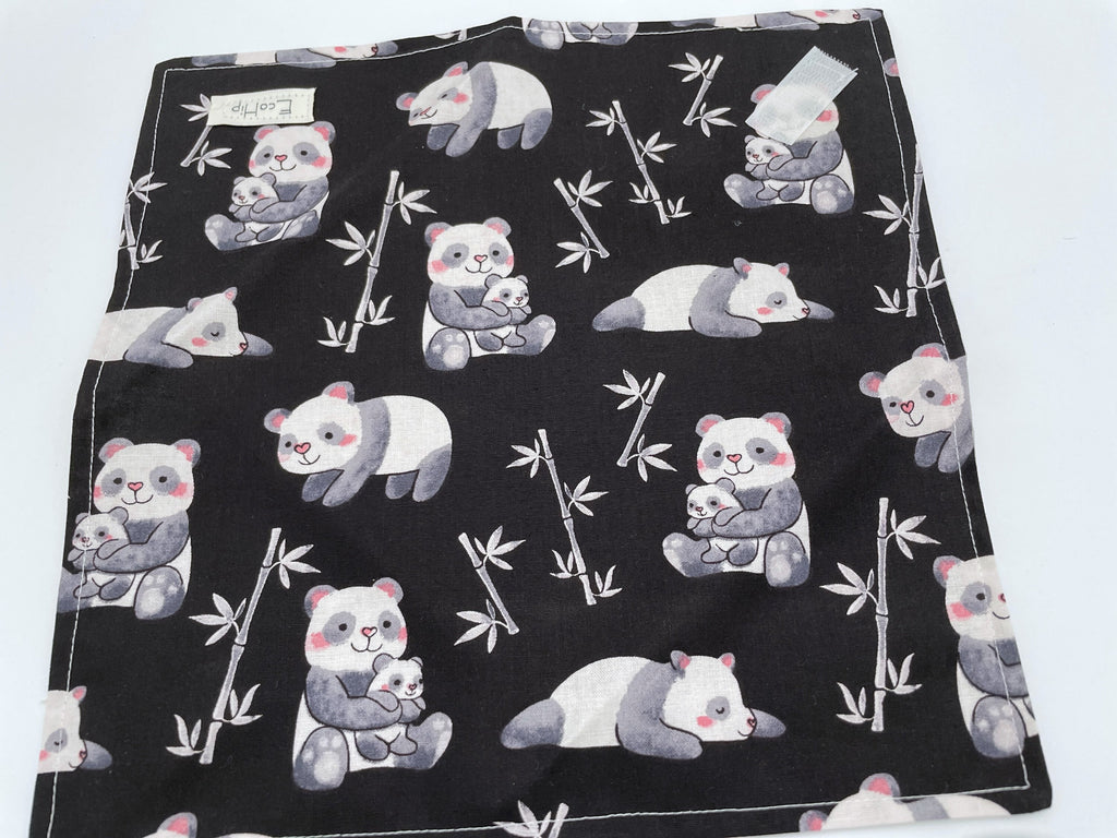 Reusable Sandwich Bag, Panda Baby Sandwich Wrap, Reusable Sandwich Mat - Panda Bear Family