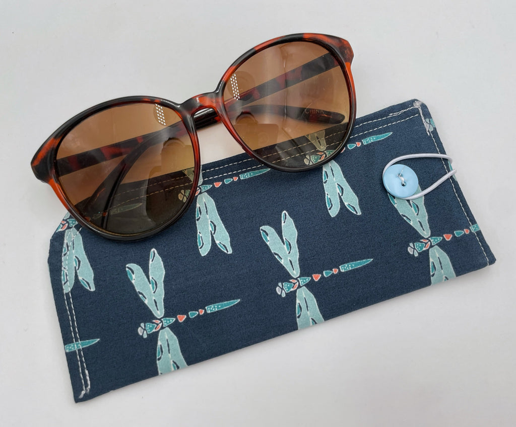 Fabric Eyeglass Case, Sunglasses Sleeve, Soft Eyeglass Pouch, Eye Glasses Pouch, Reading Glasses Case - Magical Gust Blue