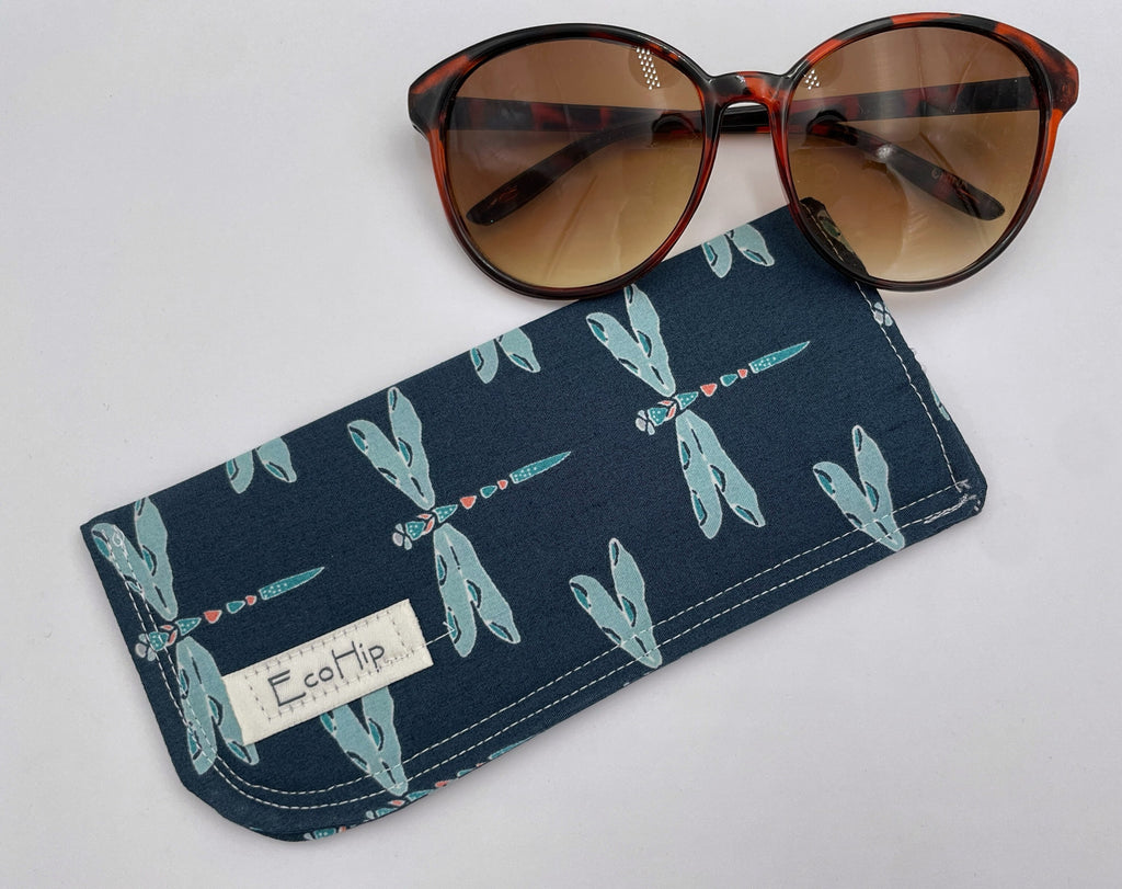 Fabric Eyeglass Case, Sunglasses Sleeve, Soft Eyeglass Pouch, Eye Glasses Pouch, Reading Glasses Case - Magical Gust Blue