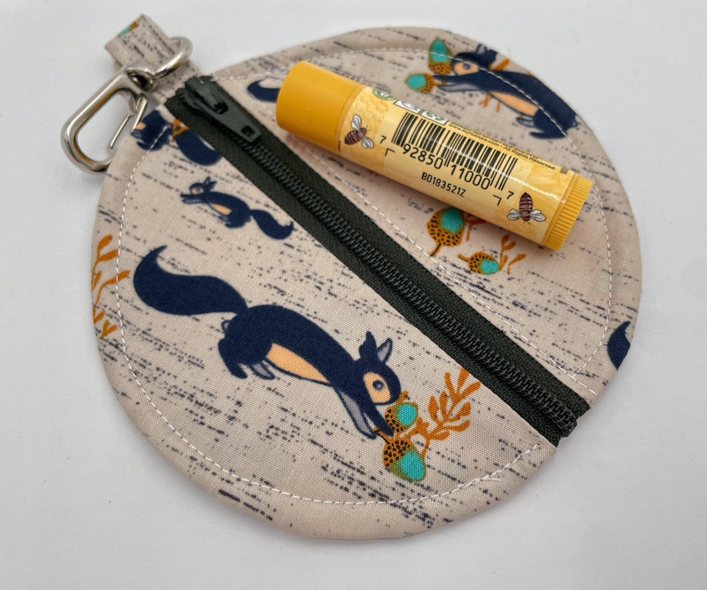 Ear Bud Pouch, Lens Cap Holder, Pacifier Pouch, Headphone Pouch, Earbud Case, Earpod Case, Paci Pod - Squirrels