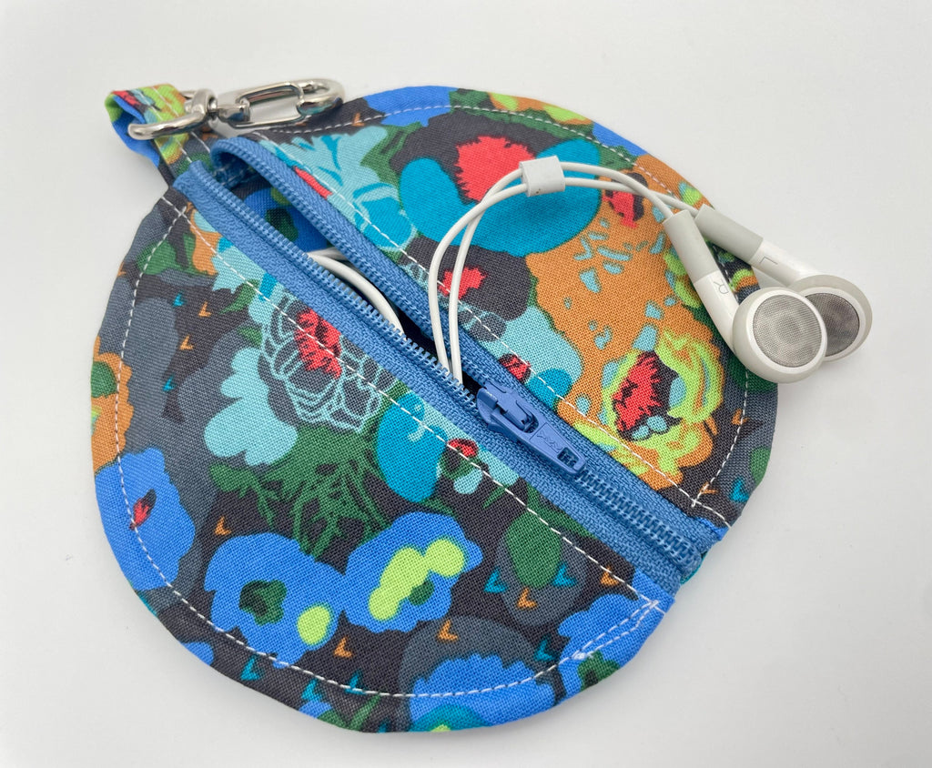 Ear Bud Pouch, Lens Cap Holder, Pacifier Pouch, Earbud Pouch, Earbud Case, Ear Bud Case, Paci Pod - Peonies in Swamp