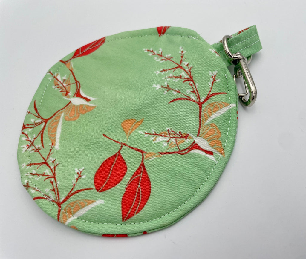 Ear Bud Pouch, Lens Cap Holder, Pacifier Pouch, Ear Bud Case, Paci Pod, Small Zipper Pouch, Ear Pod Holder, Earpod Pouch - Green Autumn Leaf