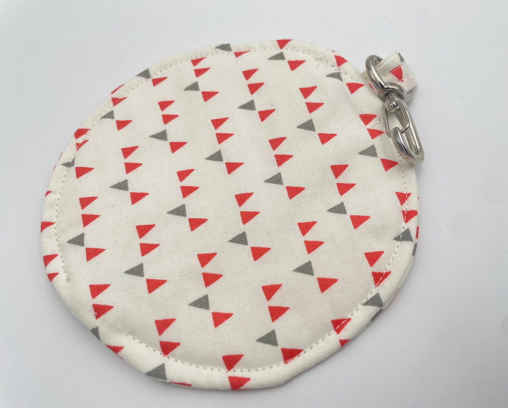 Ear Bud Pouch, Lens Cap Holder, Pacifier Pouch, Ear Bud Case, Paci Pod, Ear Pod Pouch, Earpod Holder, Small Coin Purse - Triangles White