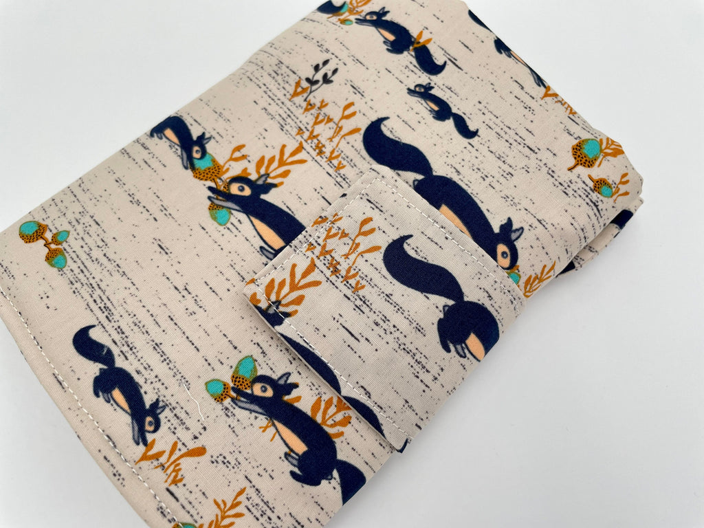 Interchangeable Knitting Needle Case, Knitting Notions Storage, Crochet Hook Roll, Knitting Needle Organizer - Squirrels