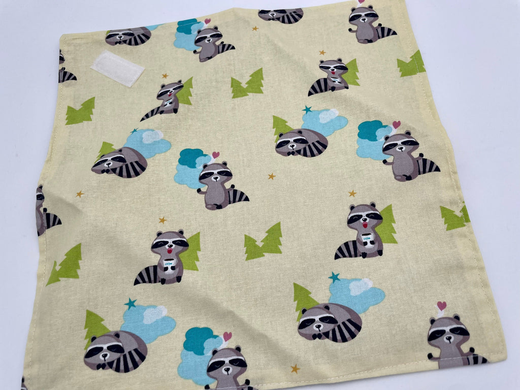 Reusable Sandwich Bag, Monkey Sandwich Wrap, Eco-friendly Sandwich Mat, Animal School Lunch - Raccoon Yellow