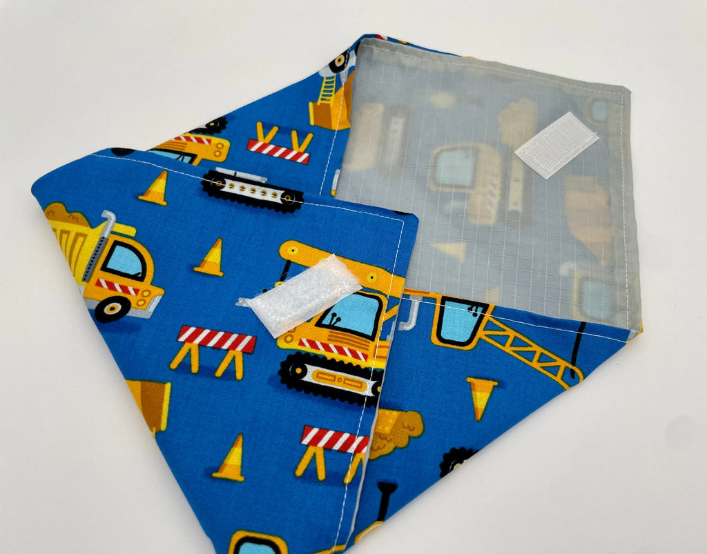 Reusable Sandwich Bag, Sandwich Wrap, Reusable Sandwich Mat, Sandwich Holder Construction Trucks