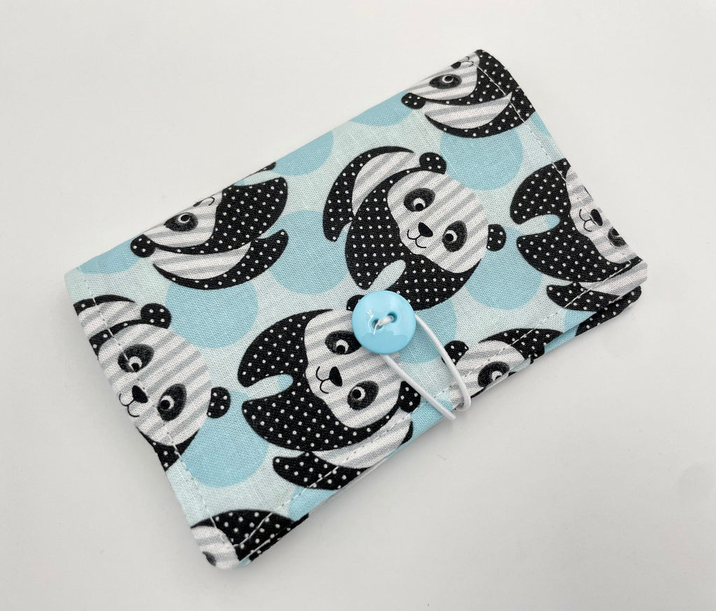 Tea Wallet, Tea Bag Holder, Tea Bag Wallet, Teabag Wallet, Teabag Holder, Tea Bag Cozy - Panda Bear blue