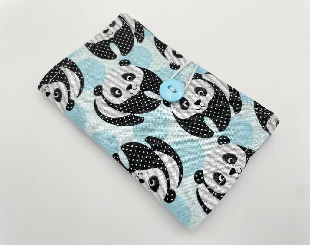 Tea Wallet, Tea Bag Holder, Tea Bag Wallet, Teabag Wallet, Teabag Holder, Tea Bag Cozy - Panda Bear blue