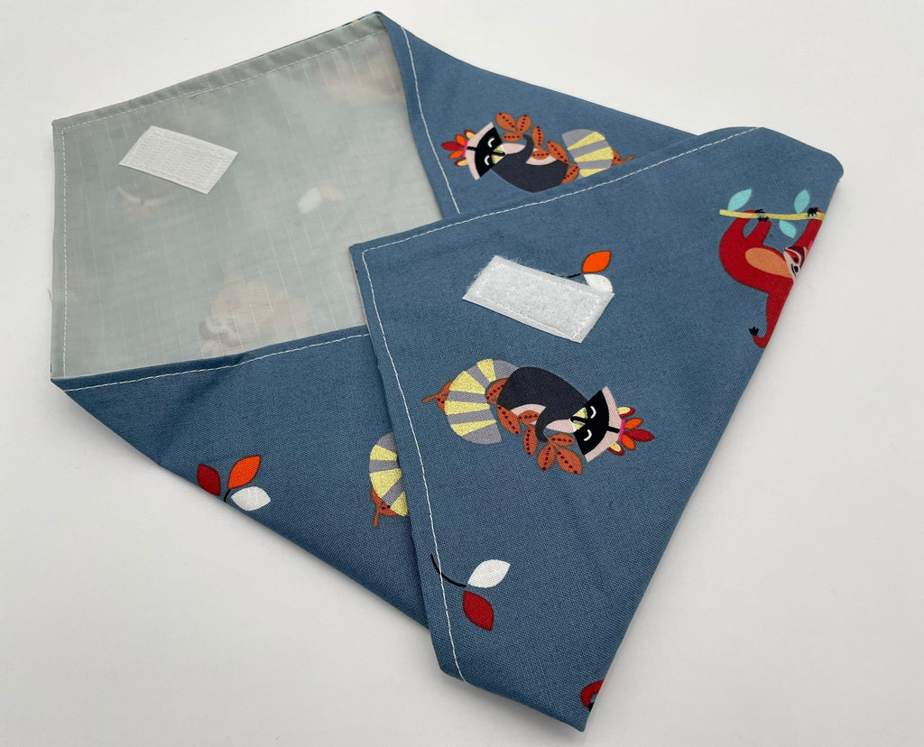 Reusable Sandwich Bag  Science Sandwich Wrap - Reusable Sandwich Mat - Sandwich Baggie - Sandwich Holder - Sloth Raccoon