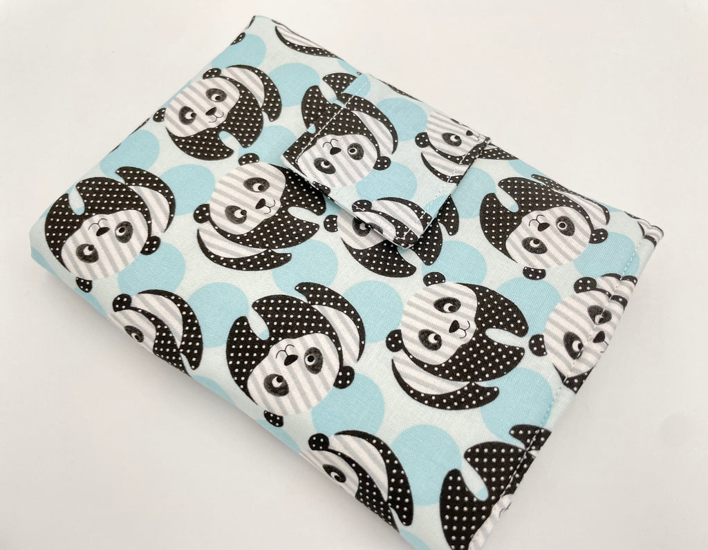 Interchangeable Knitting Needle Case, Notions Storage. Crochet Hook Roll, Knitting Needle Organizer, Panda Bear Blue