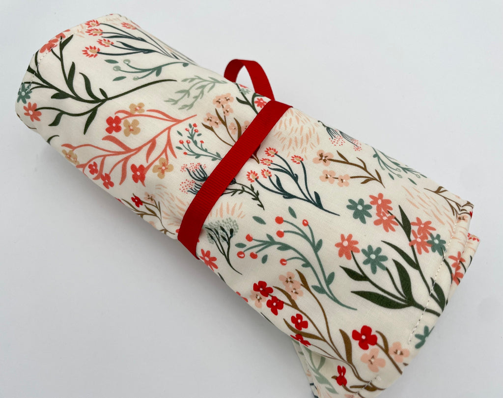 Jewelry Organizer, Jewelry Roll Fabric Jewelry Pouch, Travel Jewelry Case Red Jewelry Case - Meadow Wind