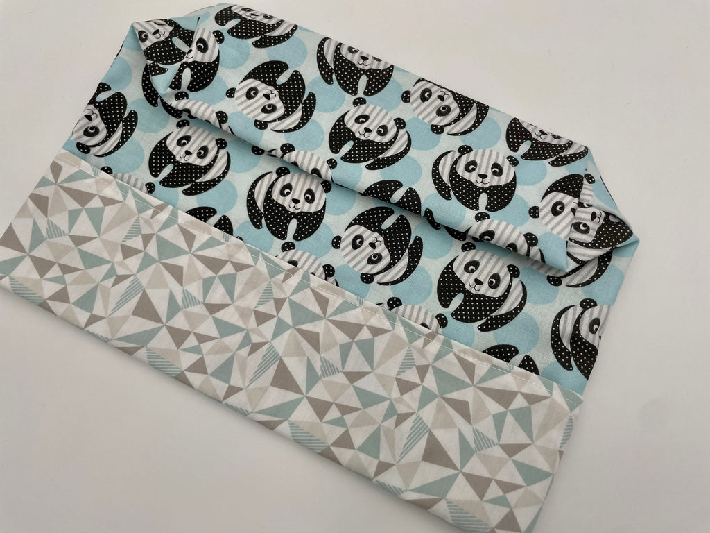 Reusable Popcorn Bag, Reusable Microwave Popcorn, Microwave Popcorn Cozy, Eco-Friendly Snack Holder - Panda Bear Blue