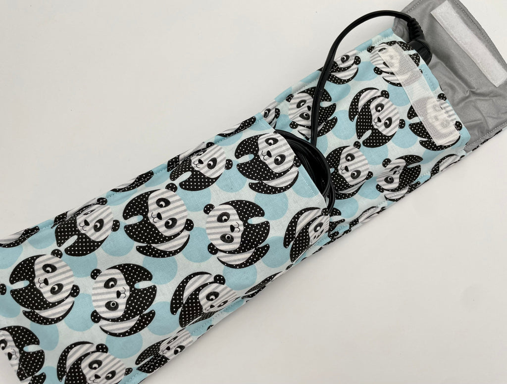 Curling Iron Holder , Curling Iron Case, Flat Iron Holder, Flat Iron Case, Travel Flat Iron Sleeve, Curling Iron Cover - Panda Bear Blue